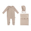 Floral Edge Wrap Layette Set - Oat Tonal
