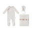 Floral Edge Wrap Layette Set - White Pink