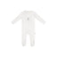 Floral Patch Footie - White/Blue