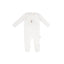 Floral Patch Footie - White/Peach