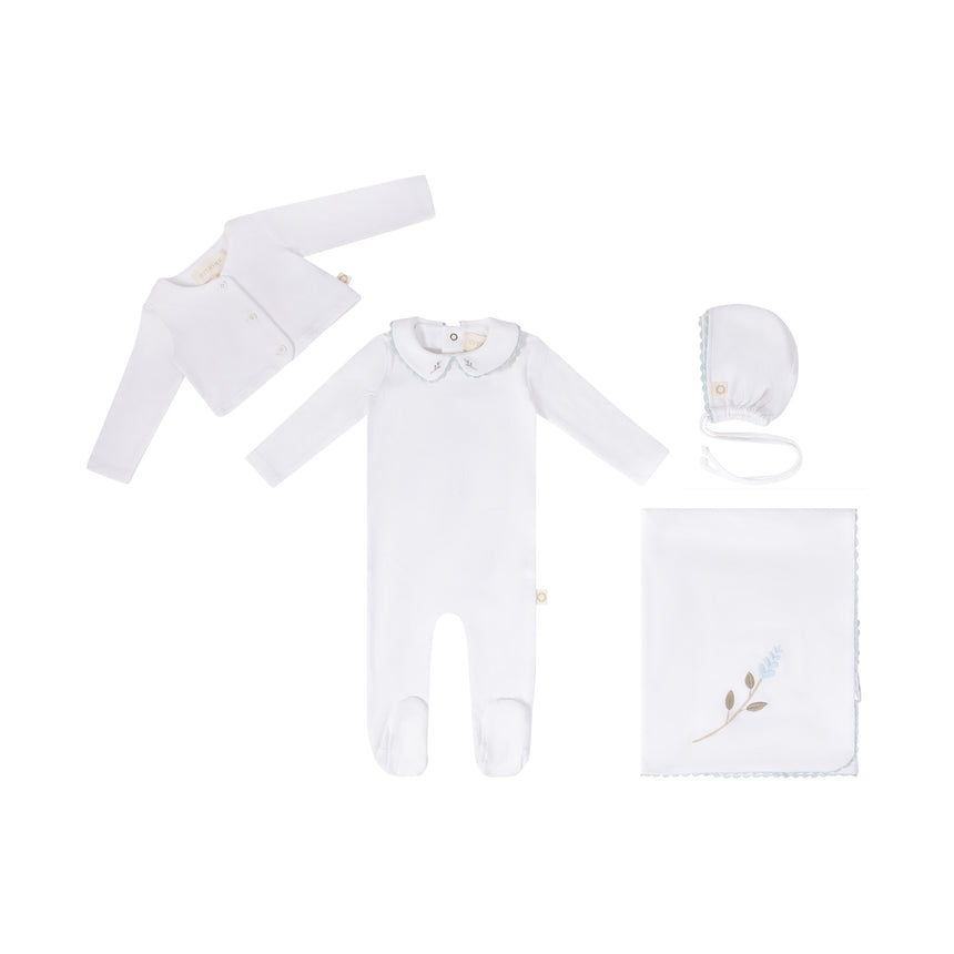 Ric Rac Layette Set - White/Blue