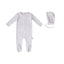 Stem Flower Footie Set - Lavender White