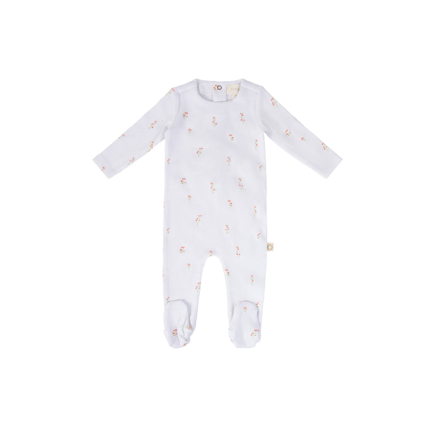 Stem Flower Footie - Red White