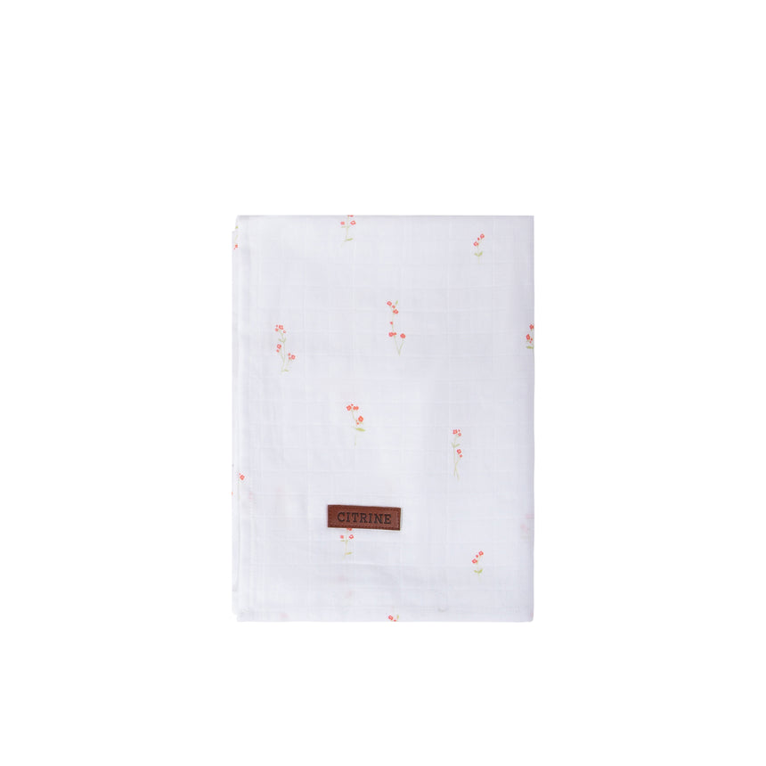 Stem Flower Swaddle - Red White