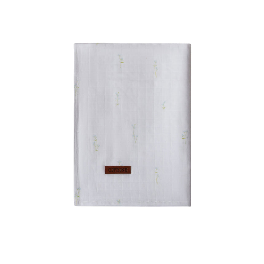 Stem Flower Swaddle - Blue White