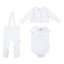 Ric Rac Onesie, Overall and Cardigan - White/Blue