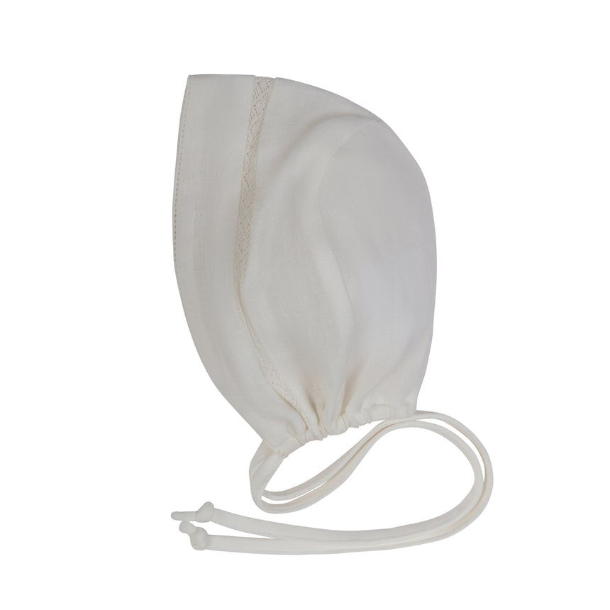 Tucked Bib Bonnet White