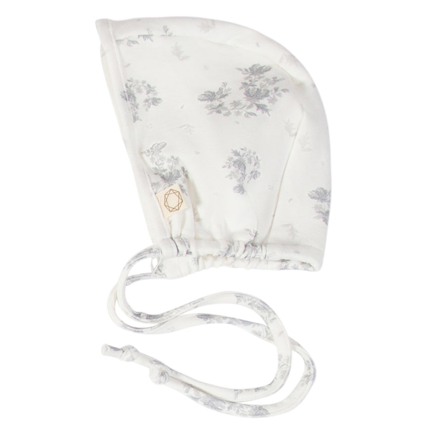 Tonal Floral Bonnet - Blue/White