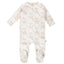 Tonal Floral Footie - Pink/White