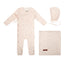 Tiny Roses Layette Set - Red on Natural