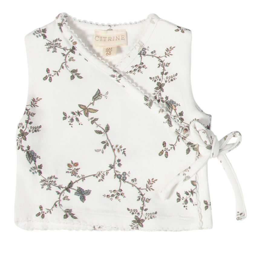 Vines Vest - White/Blue