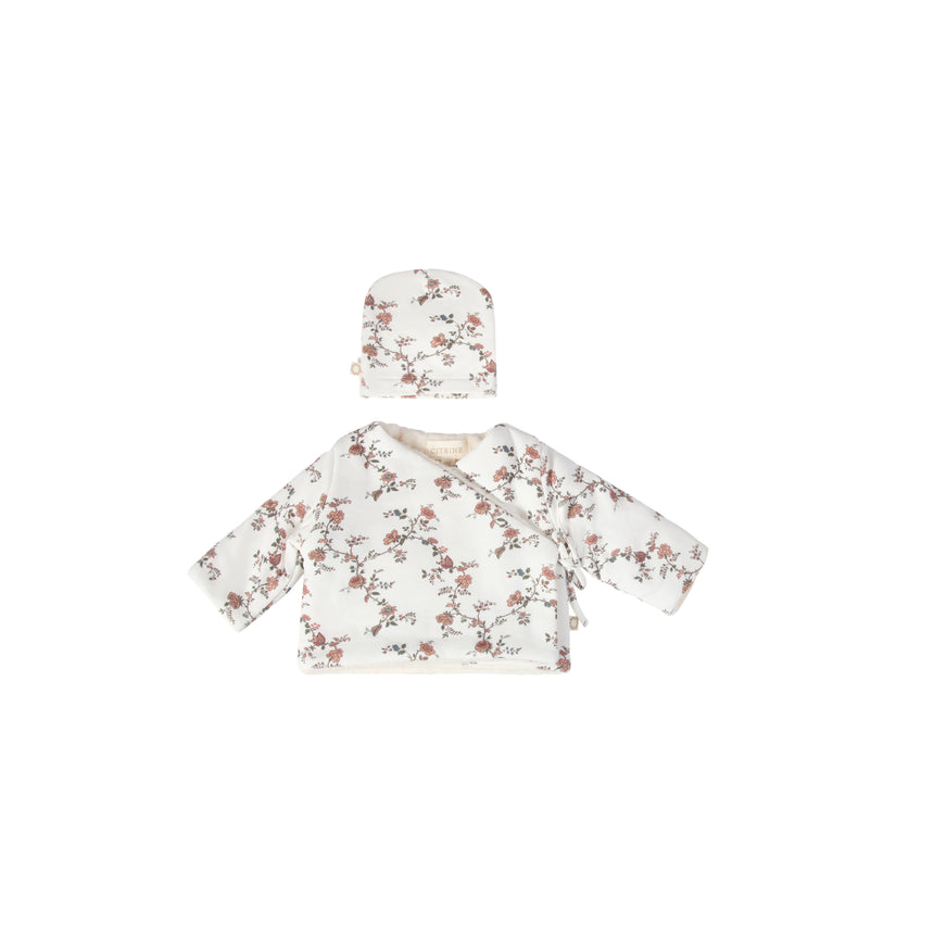Vines Jacket & Beanie - White/Pink