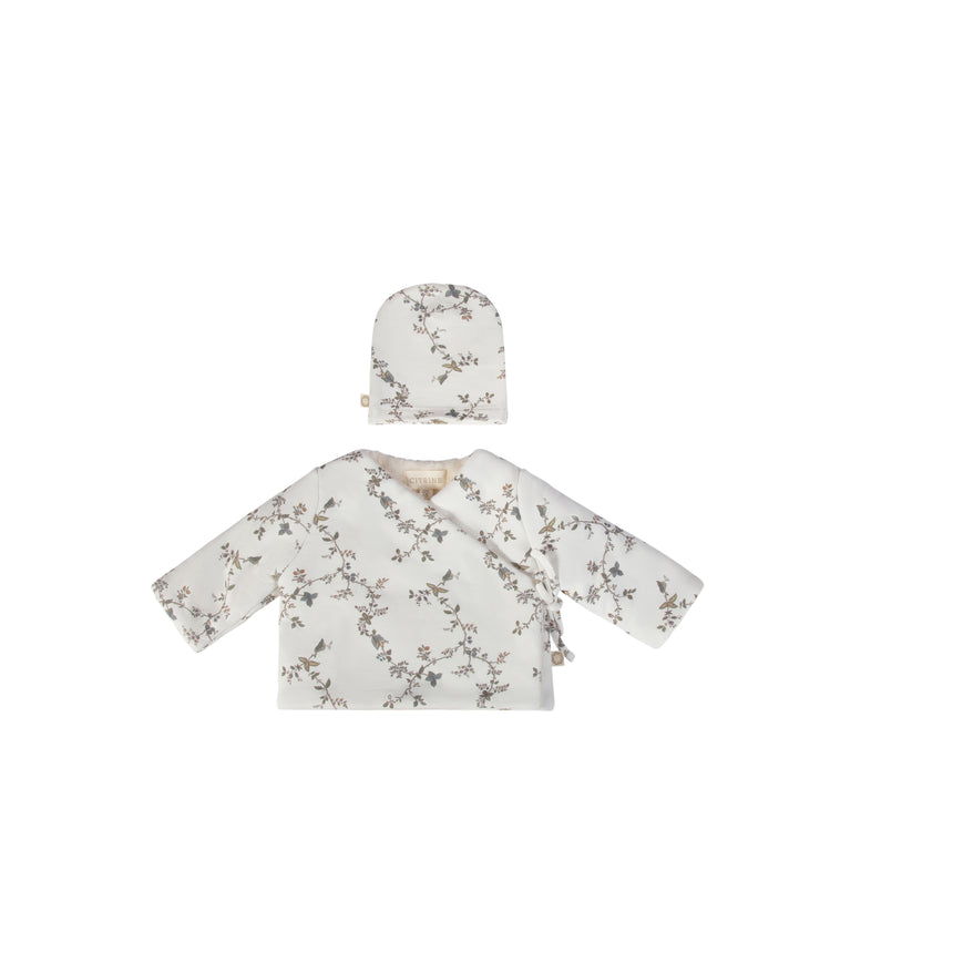 Vines Jacket & Beanie - White/Blue