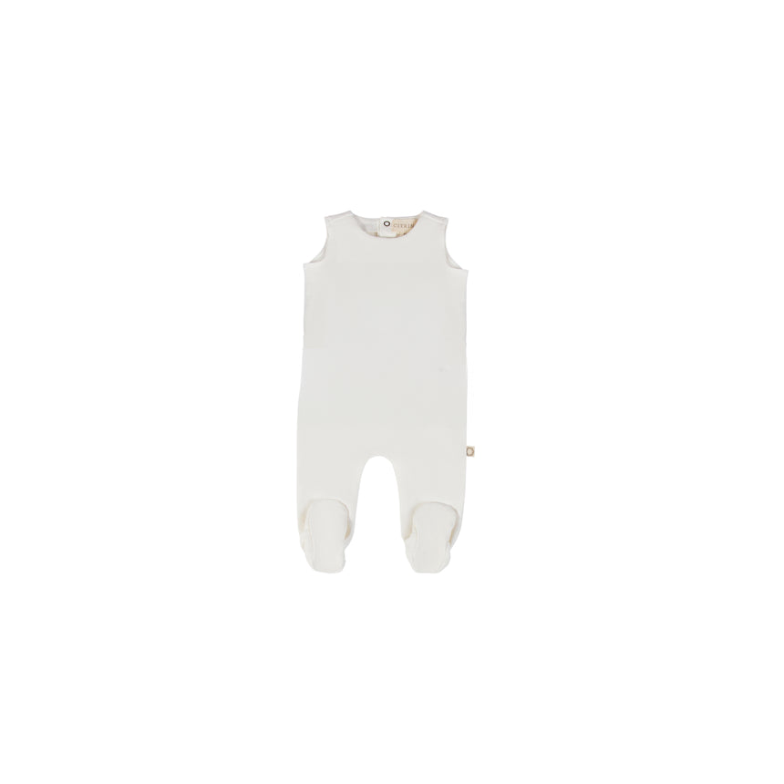 Vines Sleeveless Footie - White/Blue