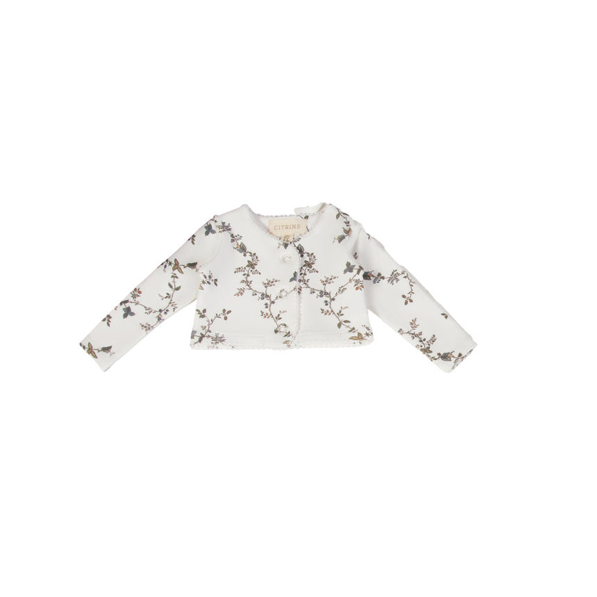 Vines Cardigan - White/Blue