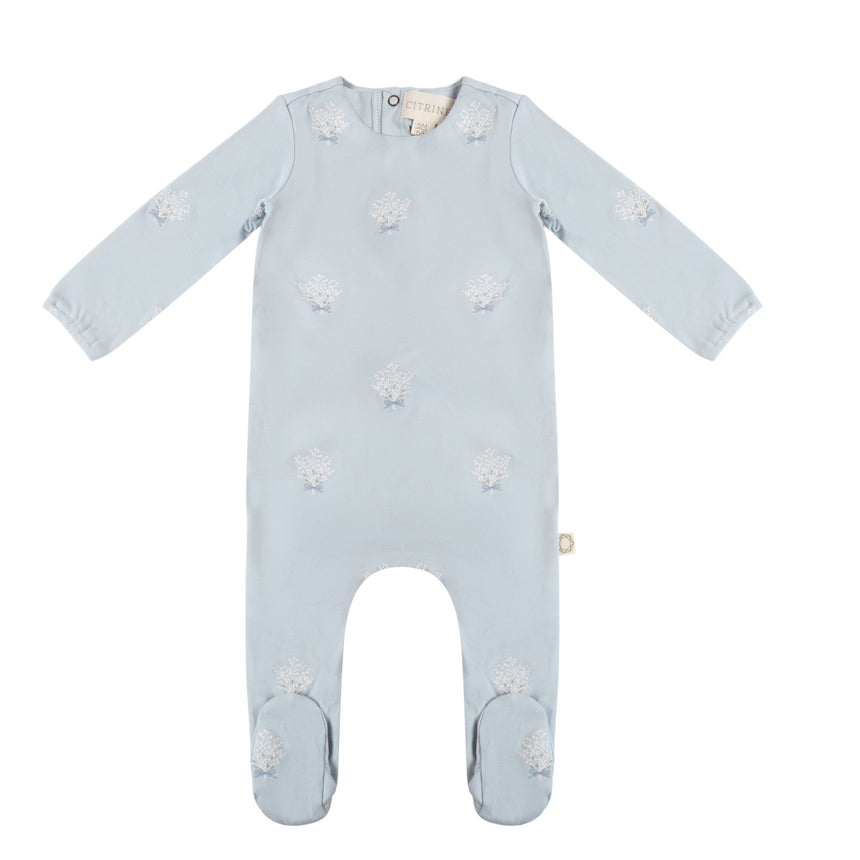 Baby's Breath Footie - Cloud Blue