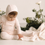 Tiny Roses Layette Set - Red on Natural