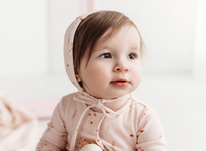 Dainty Wildflower Bonnet - Pink/Peach Shell